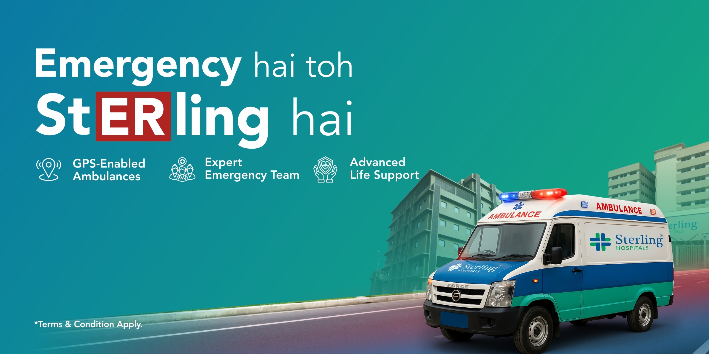 24/7 Emergency Services at Sterling Hospitals Gurukul
